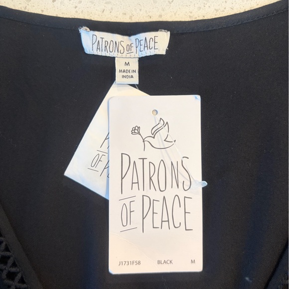 Patrons of Peace Black Wide Leg Jumpsuit with Smocked Waist & Pockets NWT! - Picture 11 of 12